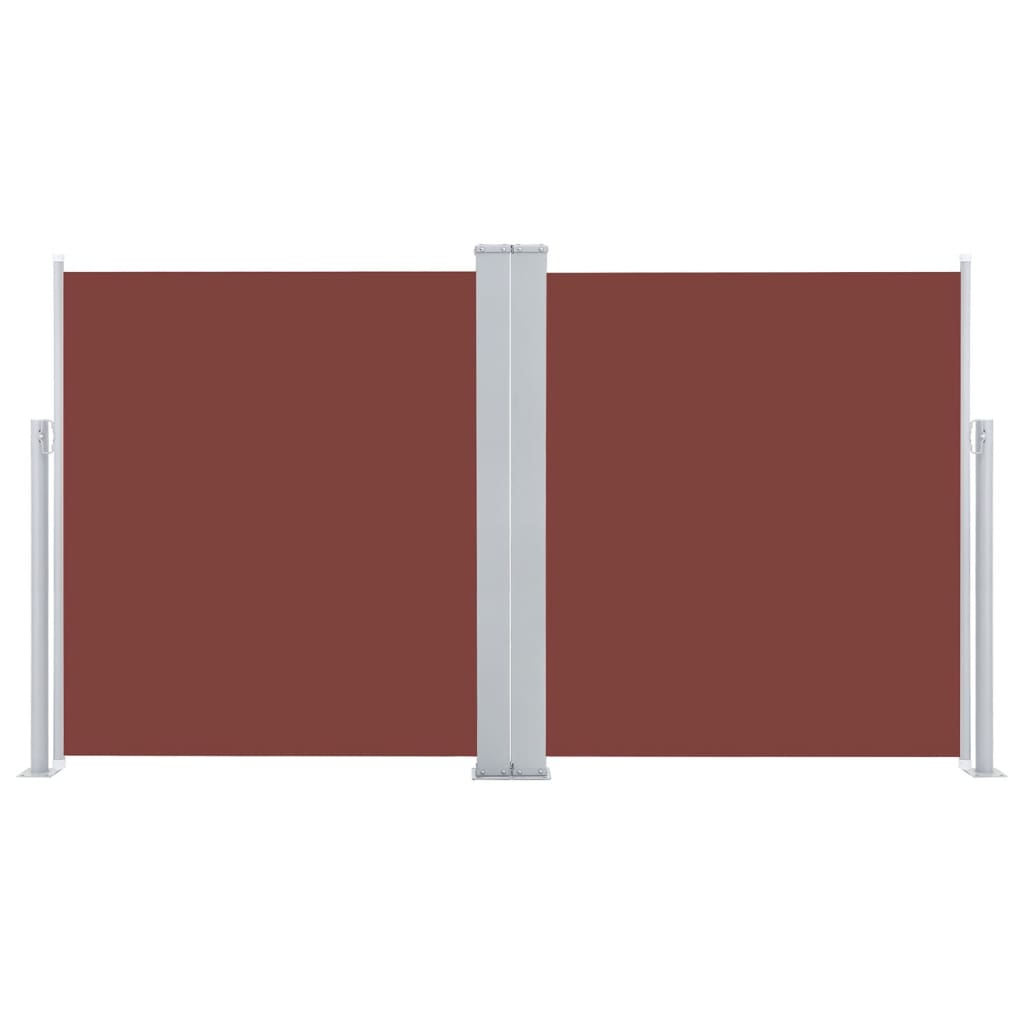 vidaXL Retractable Side Awning Brown 55.1"x236.2"