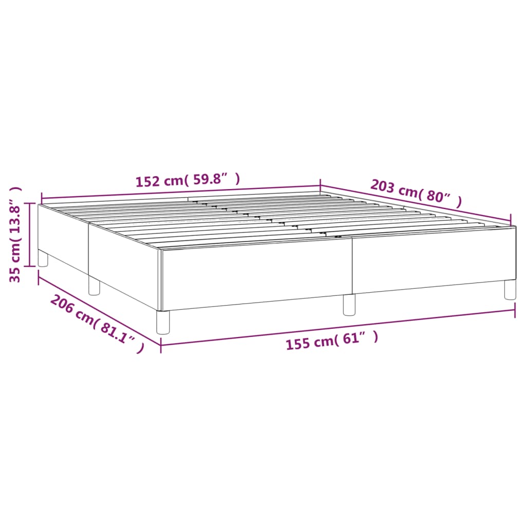 vidaXL Bed Frame without Mattress Dark Gray 59.8"x79.9" Queen Fabric