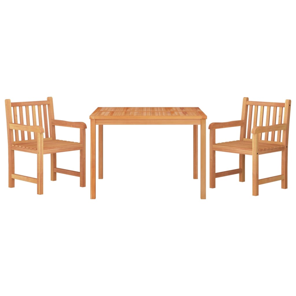 vidaXL 3 Piece Patio Dining Set Solid Wood Teak