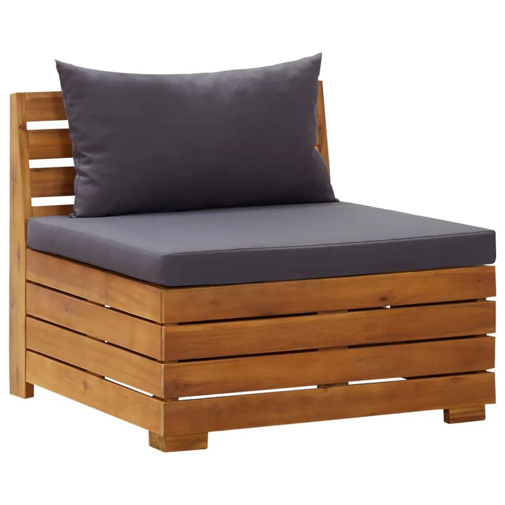 vidaXL 2 Piece Patio Lounge Set with Cushions Solid Acacia Wood