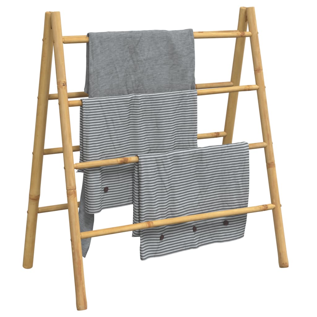 vidaXL Double Towel Ladder with 4 Rungs 35.4"x19.7"x39.4" Bamboo