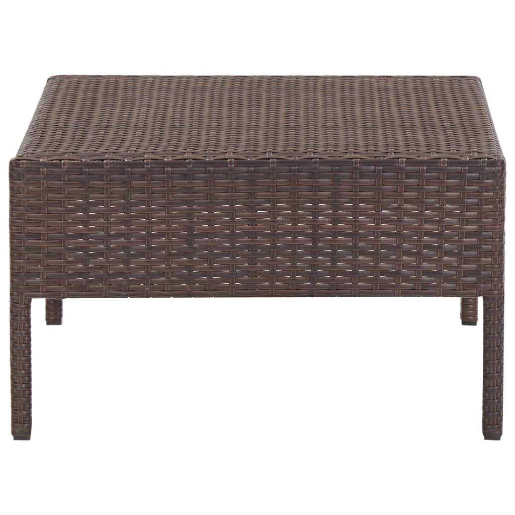 vidaXL 6 Piece Patio Lounge Set with Cushions Poly Rattan Brown