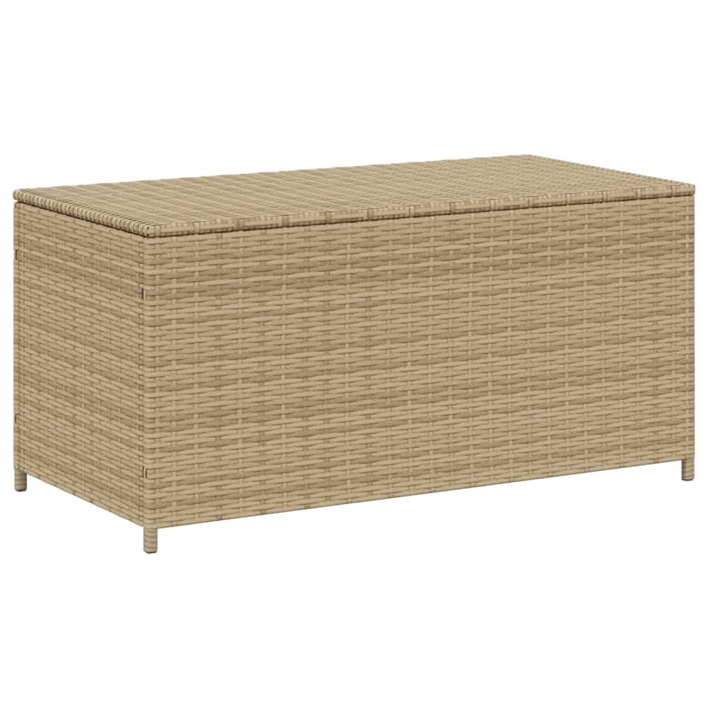 vidaXL Garden Storage Box Mix Beige 50.2 Gal Poly Rattan