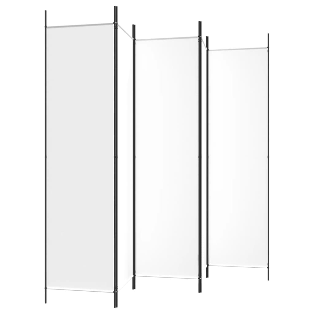 vidaXL 5-Panel Room Divider White 98.4"x78.7" Fabric