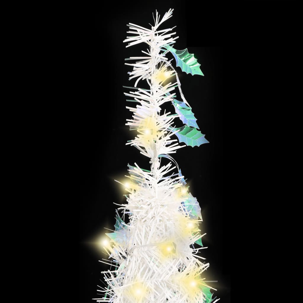 vidaXL Artificial Christmas Tree Pop-up 100 LEDs White 59.1"