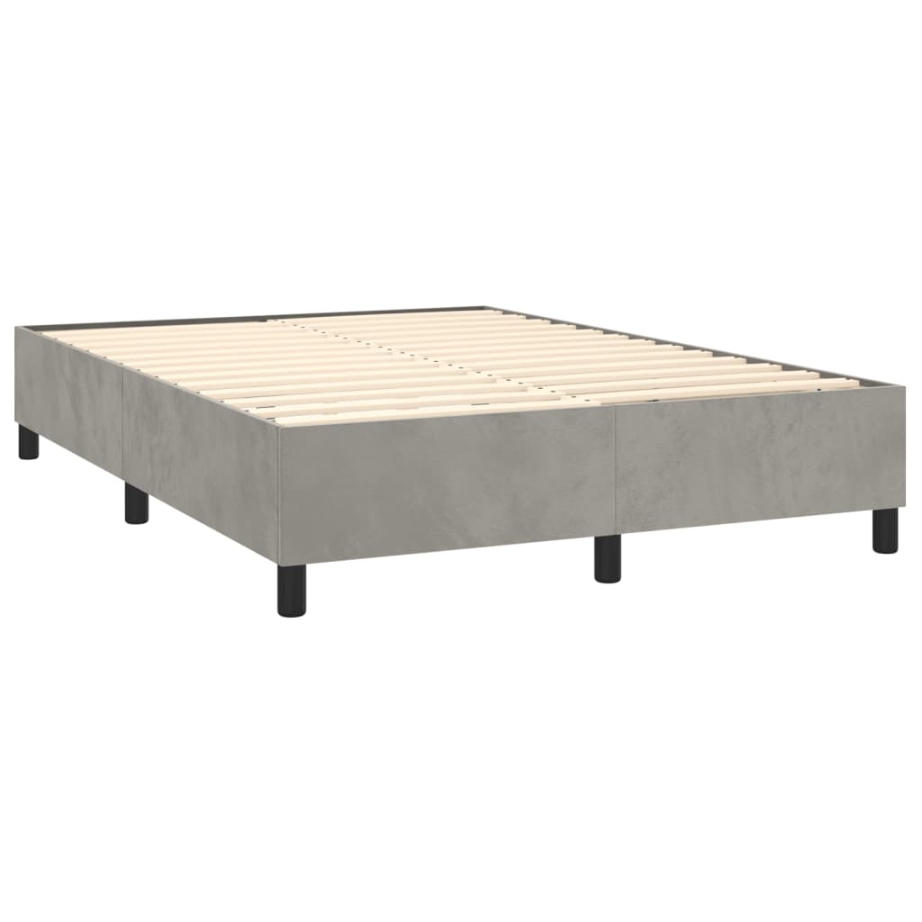 vidaXL Bed Frame Light Gray 59.8"x79.9" Queen Velvet