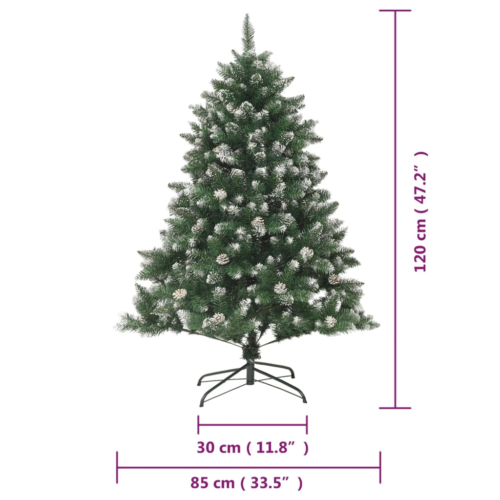 vidaXL Artificial Christmas Tree with Stand 47.2" PVC