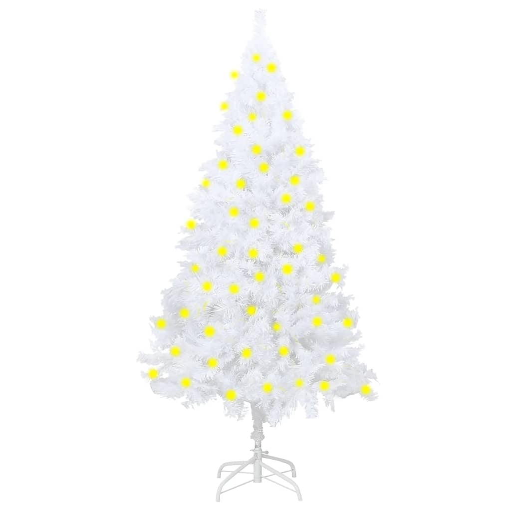 vidaXL Artificial Pre-lit Christmas Tree with Thick Branches White 59.1"