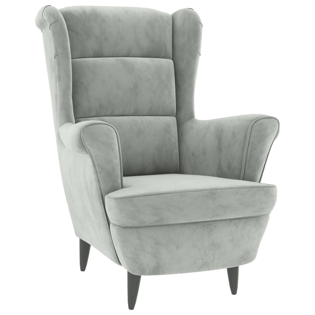 vidaXL Armchair Light Gray Velvet