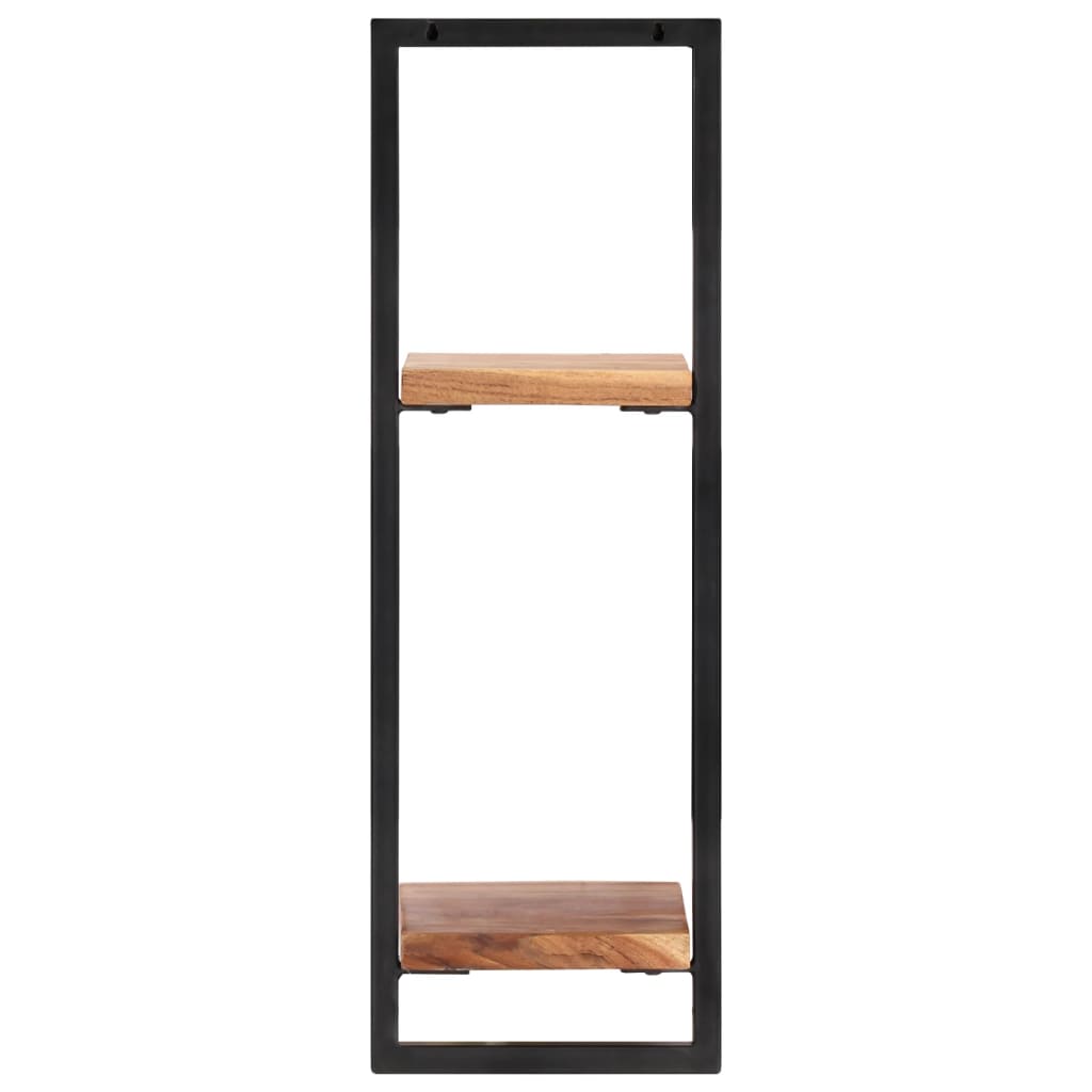 vidaXL Wall Shelves 2 pcs 9.8"x9.8"x29.5" Solid Wood Acacia and Steel