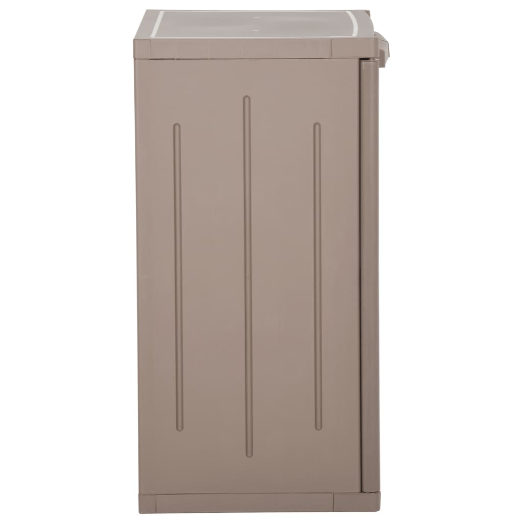 vidaXL Garden Storage Cabinet Brown 25.6"x17.7"x34.6" PP Wood Look