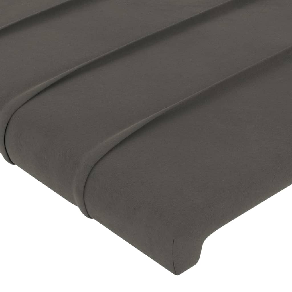 vidaXL LED Headboard Dark Gray 64.2"x6.3"x30.7"/34.6" Velvet