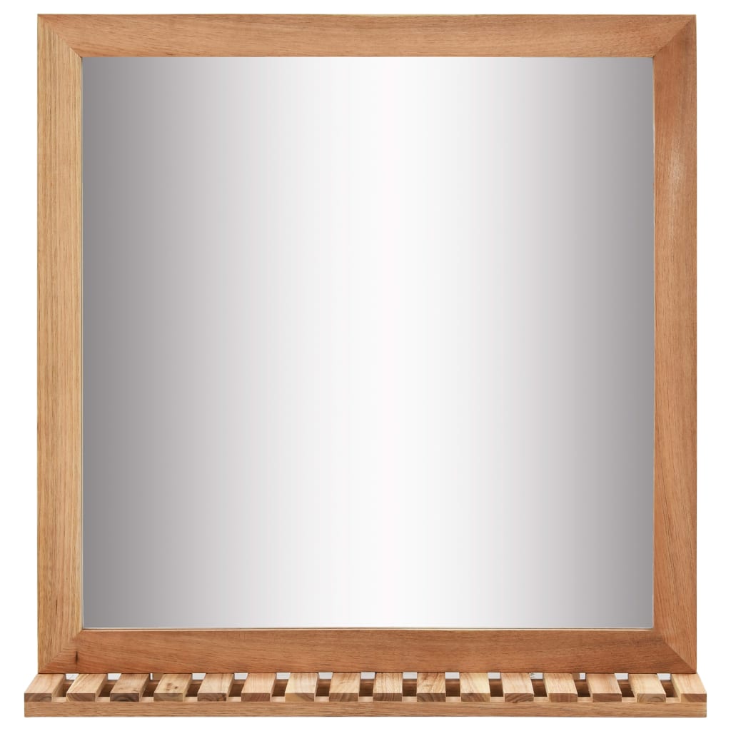 vidaXL Bathroom Mirror 23.6"x4.7"x24.4" Solid Wood Walnut