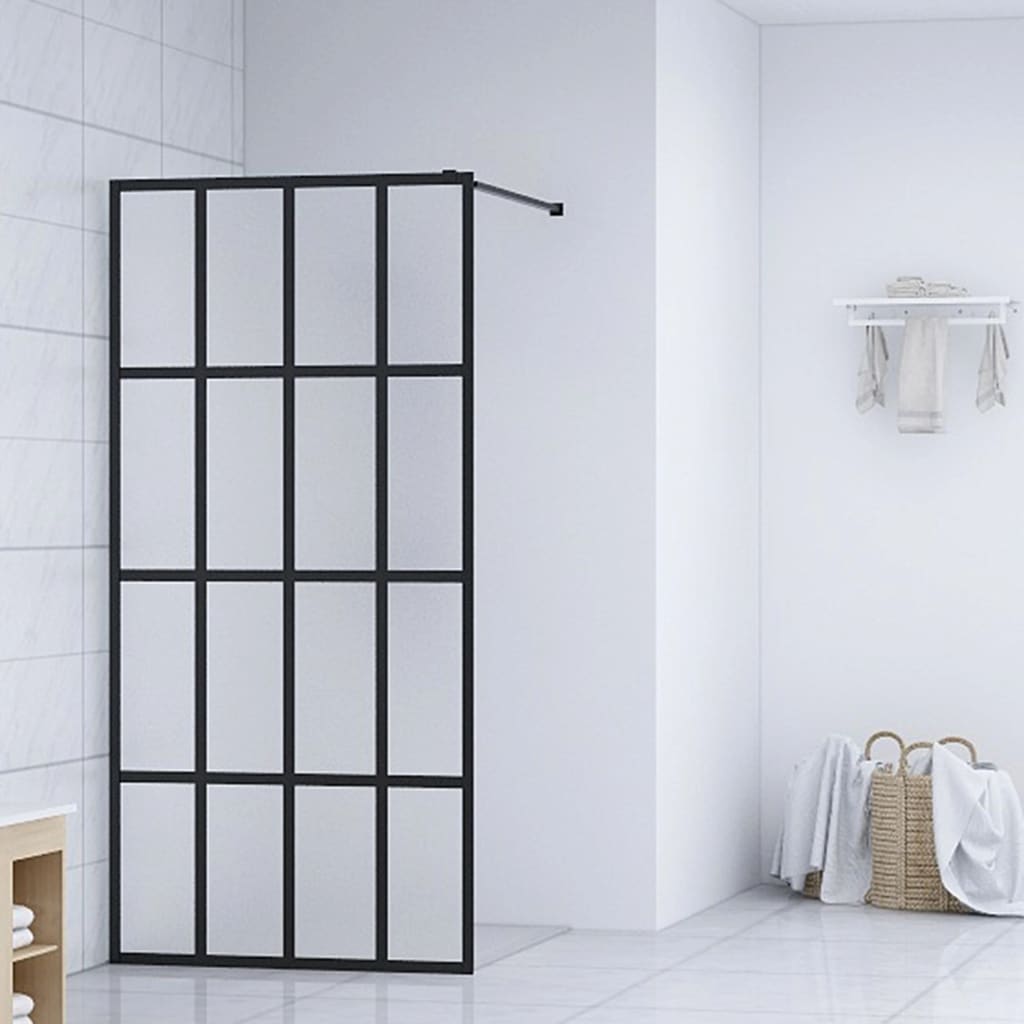 vidaXL Walk-in Shower Screen Frosted Tempered Glass 46.5"x74.8"