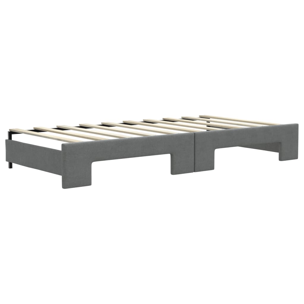 vidaXL Daybed with Trundle without Mattress Dark Gray 39.4"x74.8"