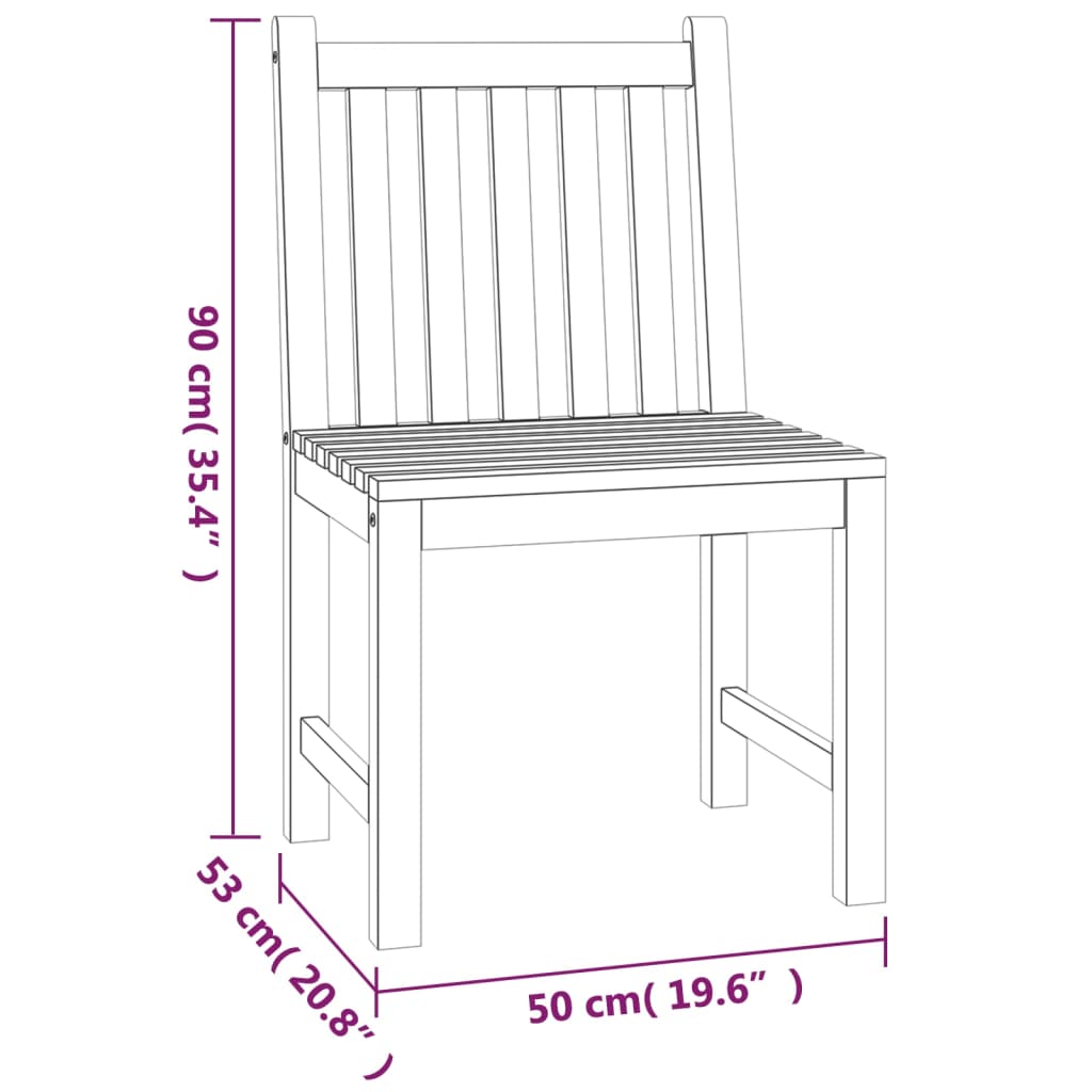 vidaXL 4 Piece Patio Dining Set Solid Wood Teak