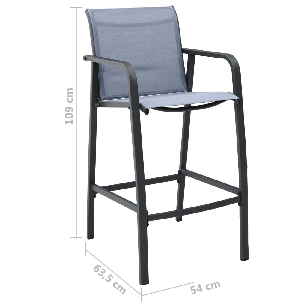 vidaXL 5 Piece Patio Bar Set Black and Gray