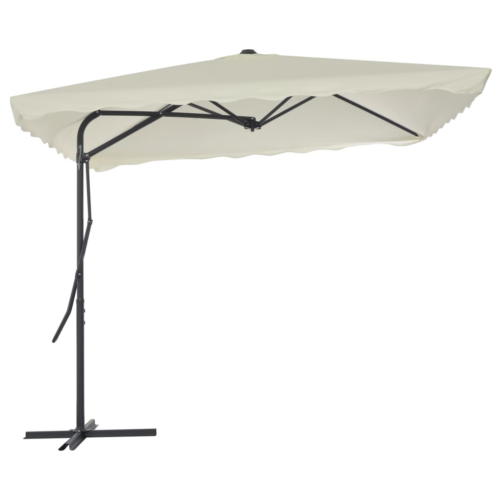 vidaXL Garden Parasol with Steel Pole 98.4"x98.4" Sand