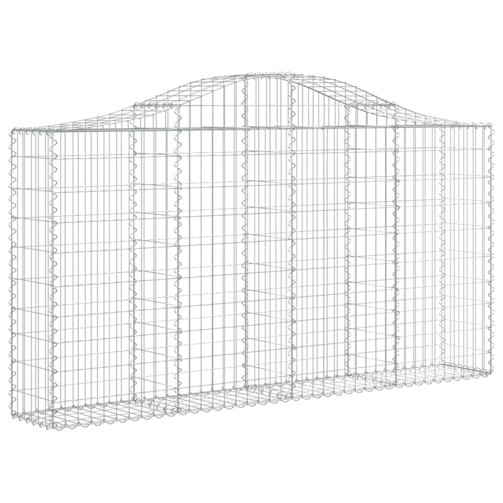 vidaXL Arched Gabion Baskets 2 pcs 78.7"x11.8"x39.4"/47.2" Galvanized Iron