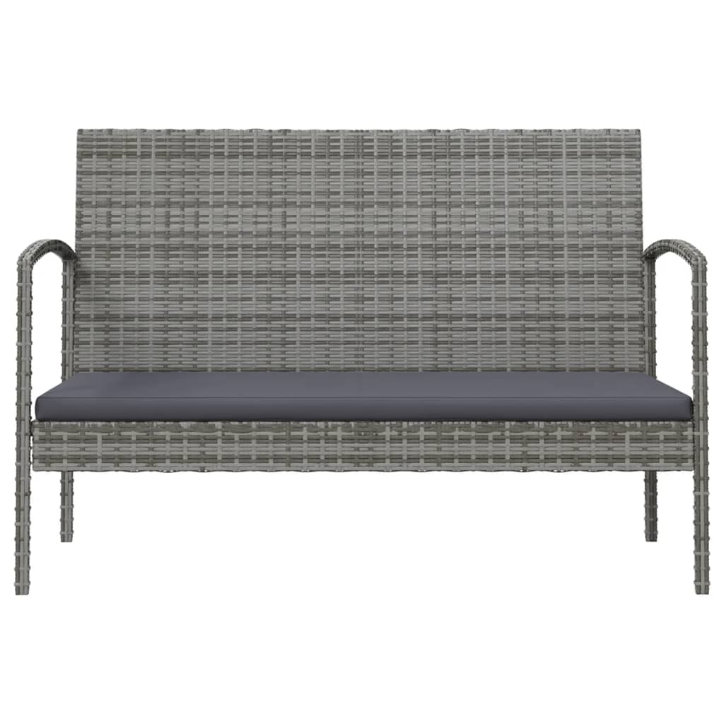 vidaXL 16 Piece Patio Lounge Set with Cushions Poly Rattan Gray