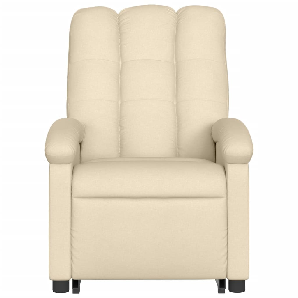 vidaXL Stand up Massage Recliner Chair Cream Fabric