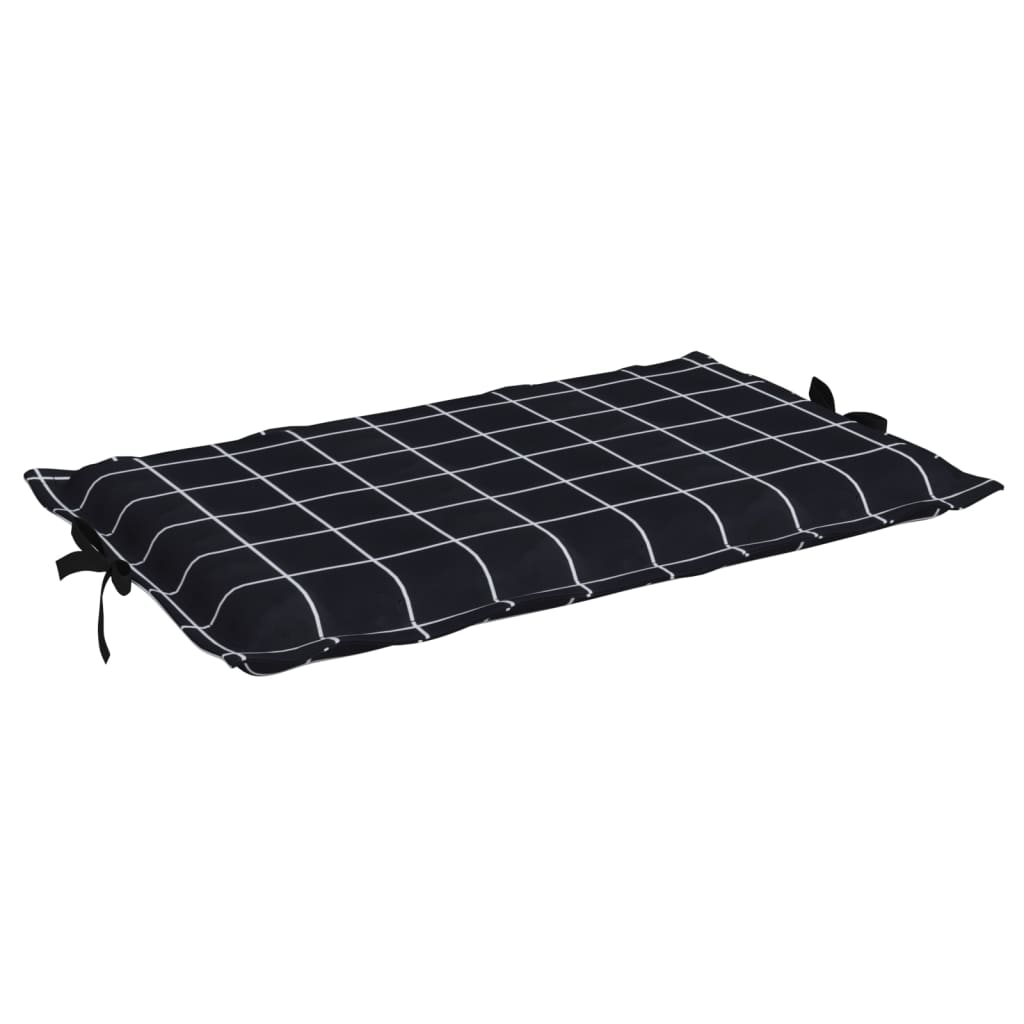 vidaXL Sun Lounger Cushion Black Check Pattern Oxford Fabric