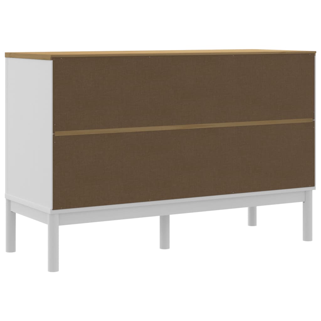 vidaXL Sideboard FLORO White 44.9"x16.9"x29.1" Solid Wood Pine