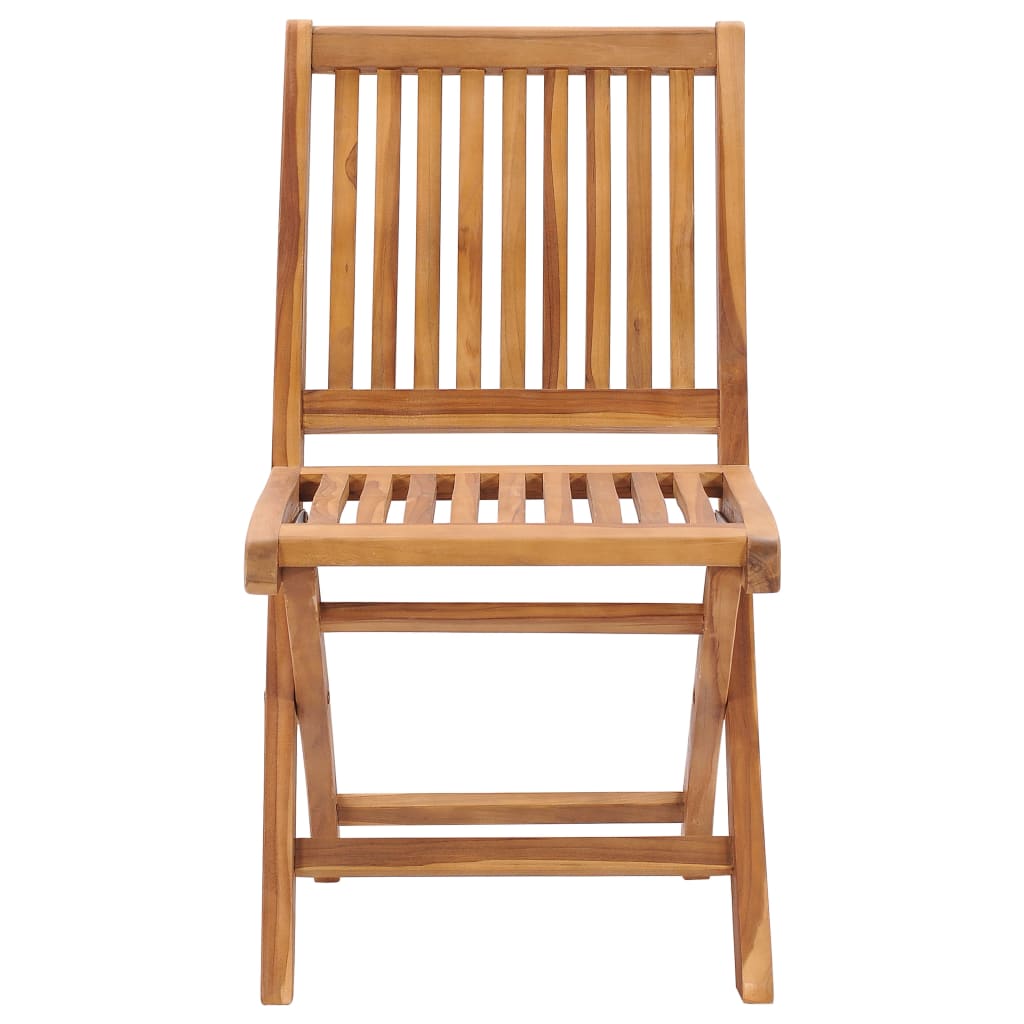 vidaXL Folding Patio Chairs 2 pcs Solid Teak Wood