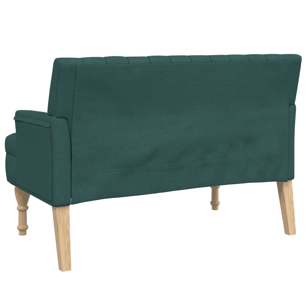 vidaXL Bench with Cushions Dark Green 44.5"x25.4"x29.7" Fabric