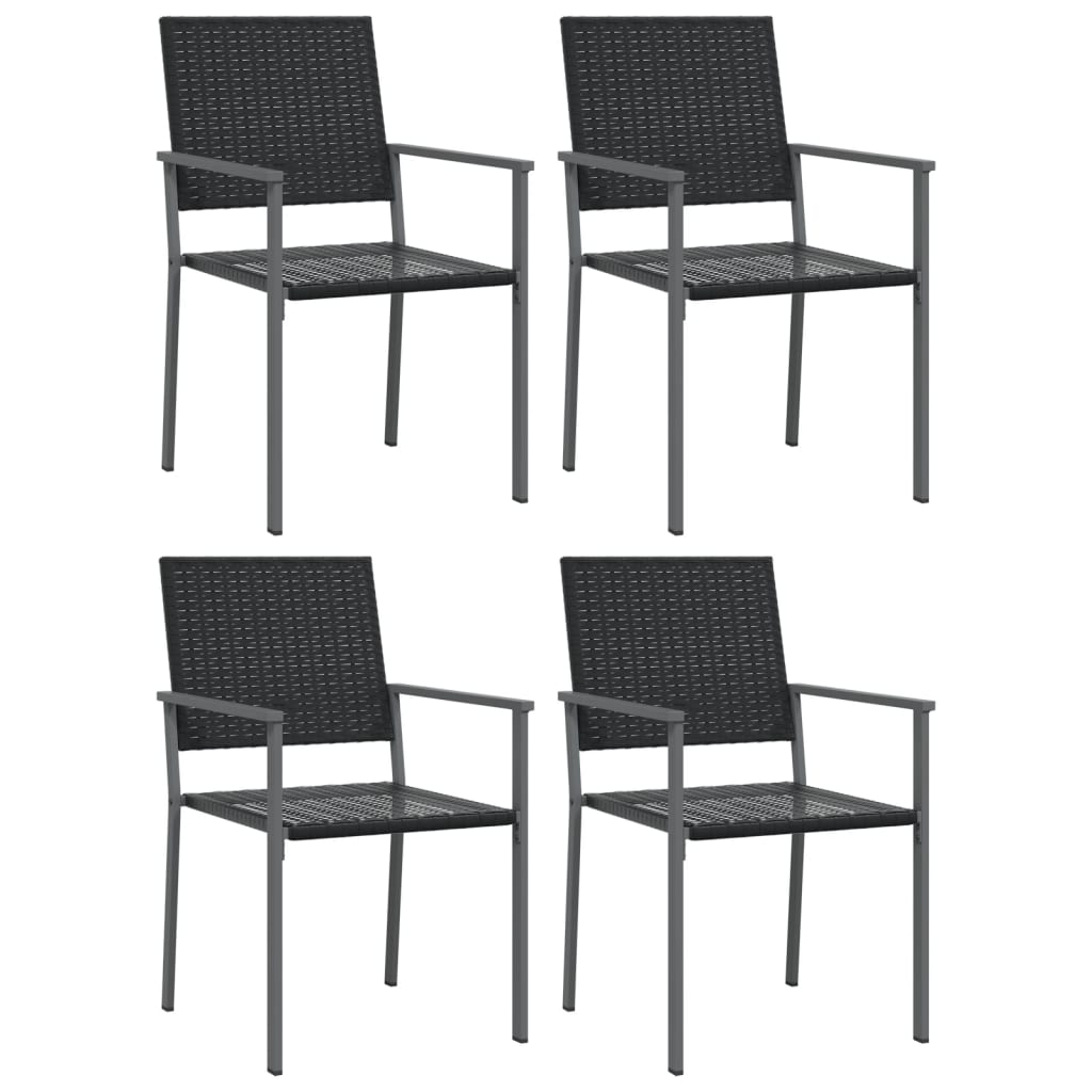 vidaXL 5 Piece Patio Dining Set Poly Rattan and Steel