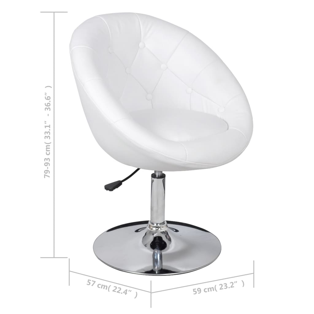 vidaXL Bar Stools 2 pcs White Faux Leather