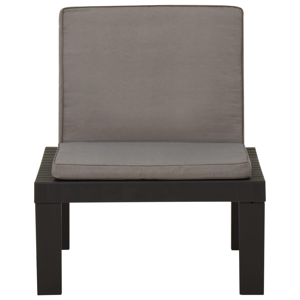 vidaXL Patio Lounge Chair with Cushion Plastic Gray