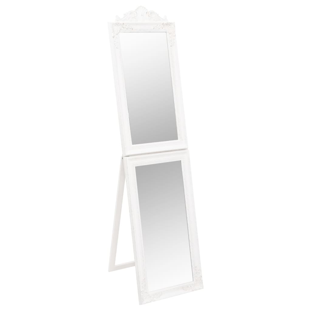 vidaXL Free-Standing Mirror White 17.7"x70.9"
