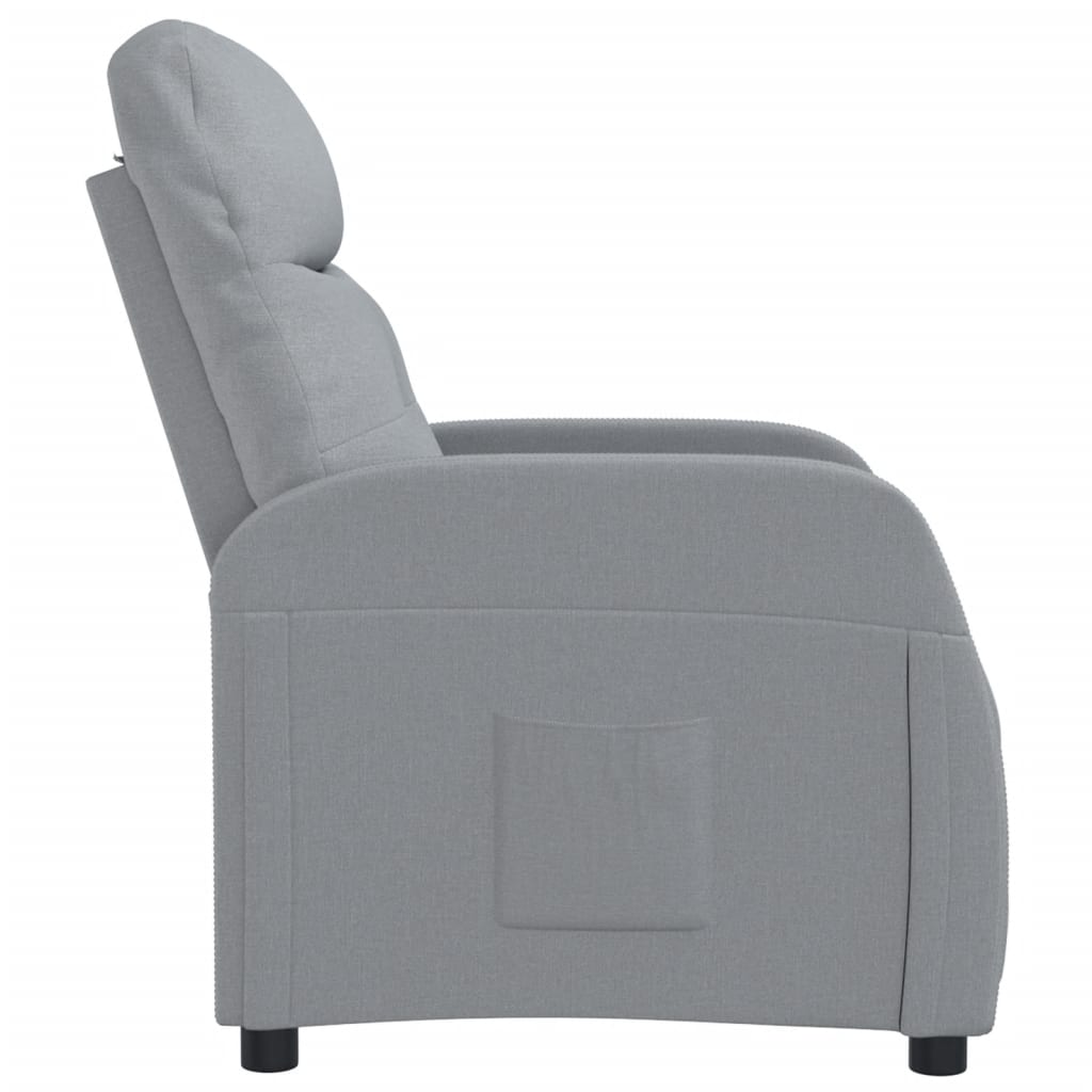 vidaXL Recliner Light Gray Fabric