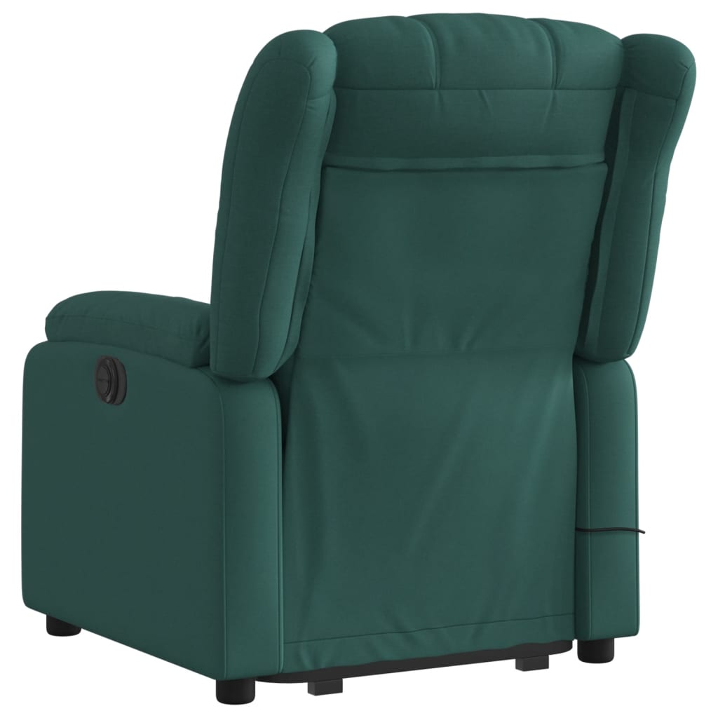 vidaXL Electric Stand up Massage Recliner Chair Dark Green Fabric