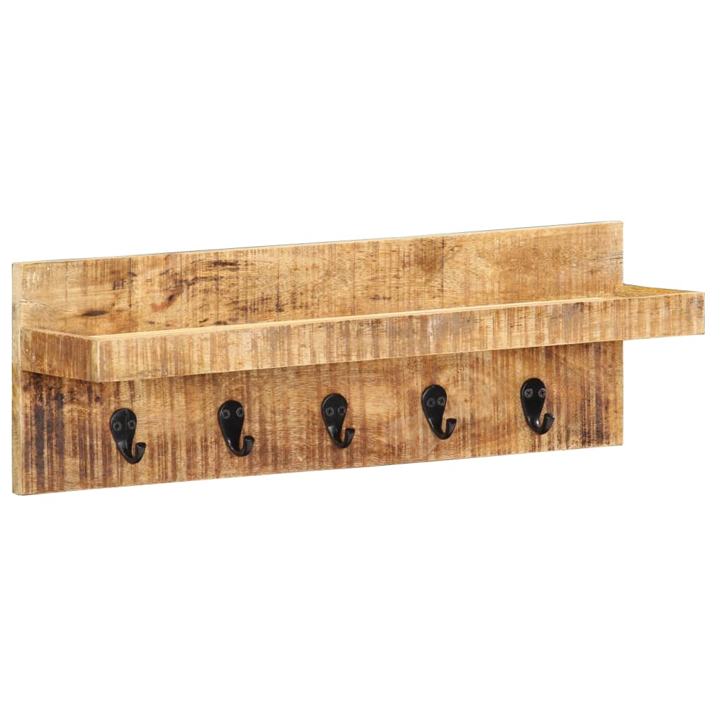 vidaXL Wall Mounted Coat Rack 23.6"x5.9"x7.9" Solid Rough Mango Wood