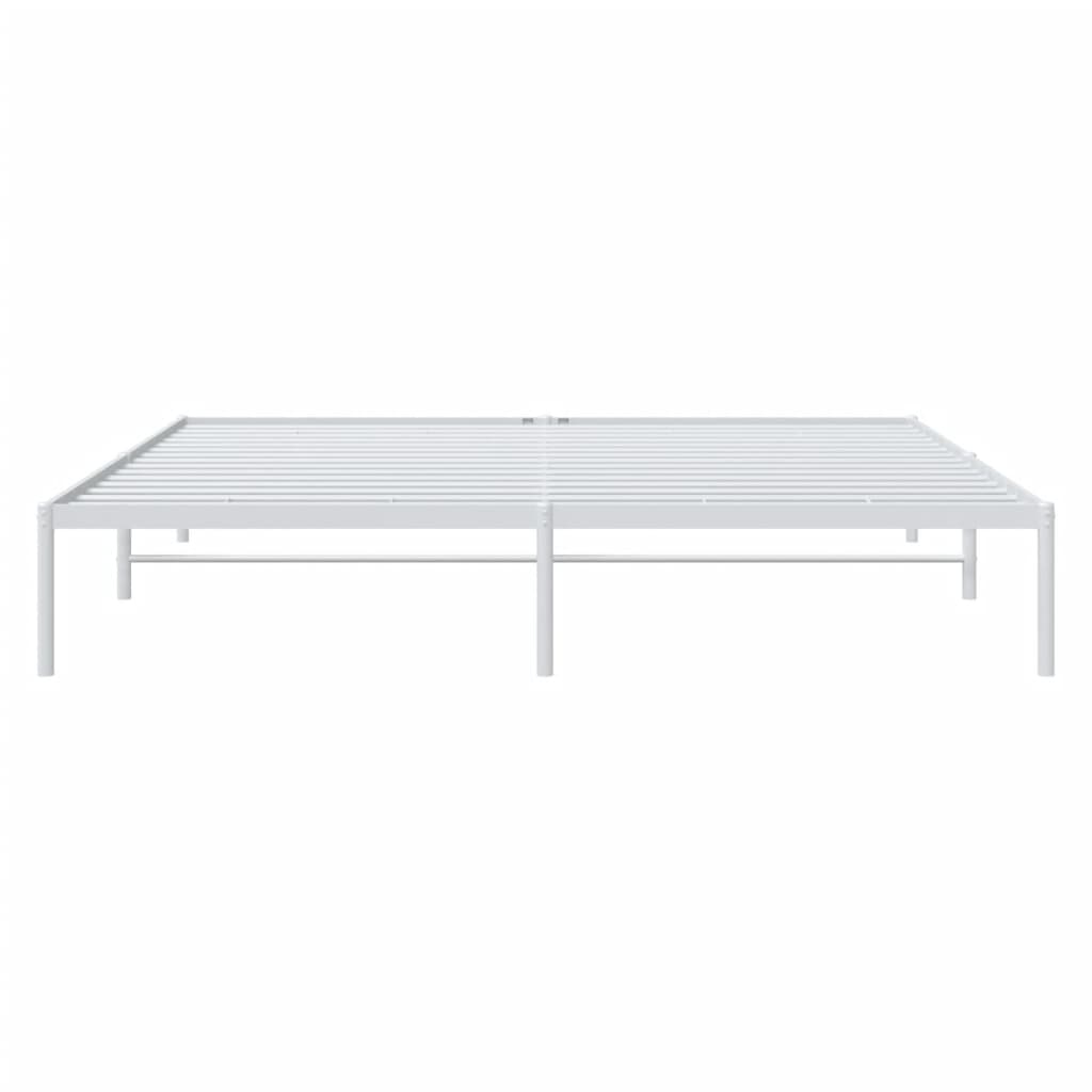 vidaXL Metal Bed Frame without Mattress White 76"x79.9"