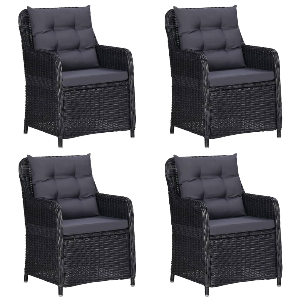 vidaXL 5 Piece Patio Dining Set Black