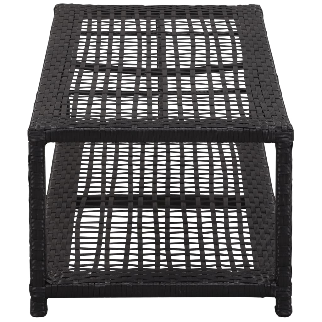 vidaXL Shoe Bench Black 31.5"x15.7"x11.8" Poly Rattan