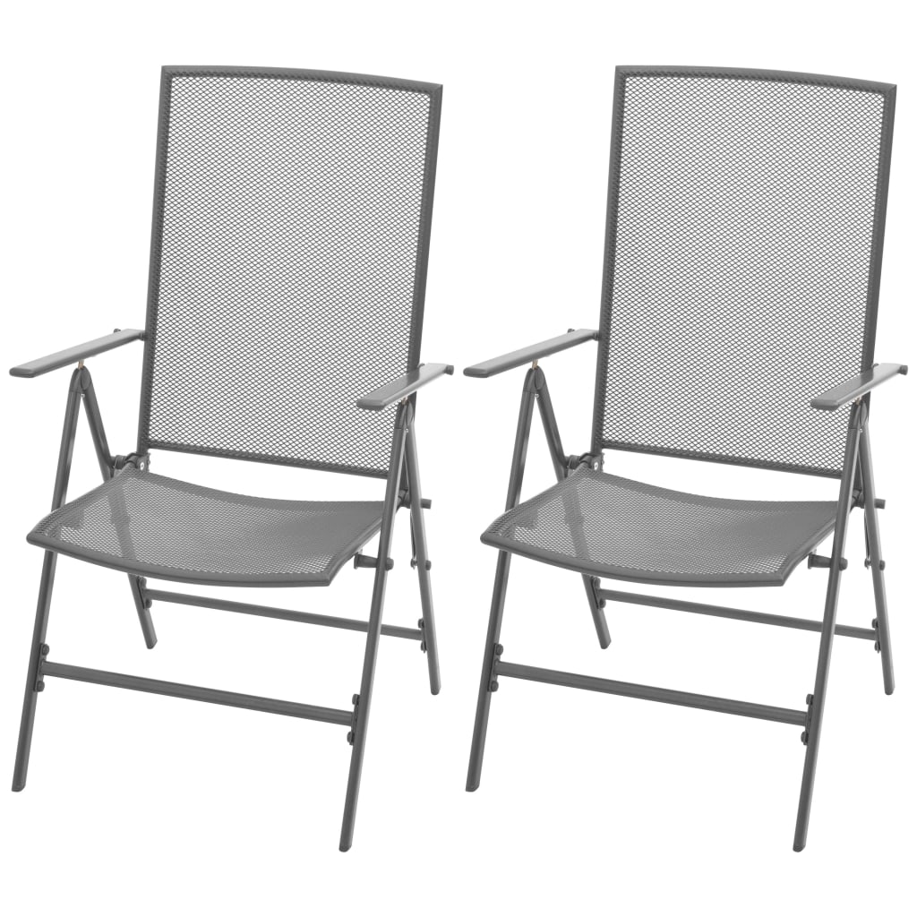 vidaXL 3 Piece Patio Dining Set Steel Anthracite