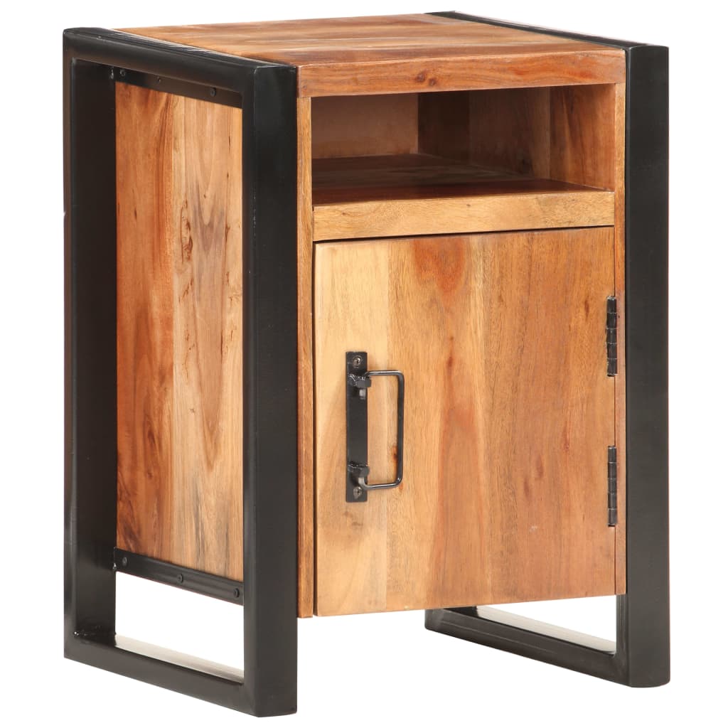 vidaXL Bedside Cabinet 15.7"x13.8"x21.7" Solid Acacia Wood