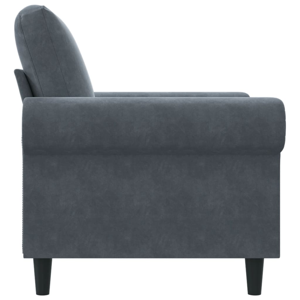 vidaXL Sofa Chair Dark Gray 23.6" Velvet