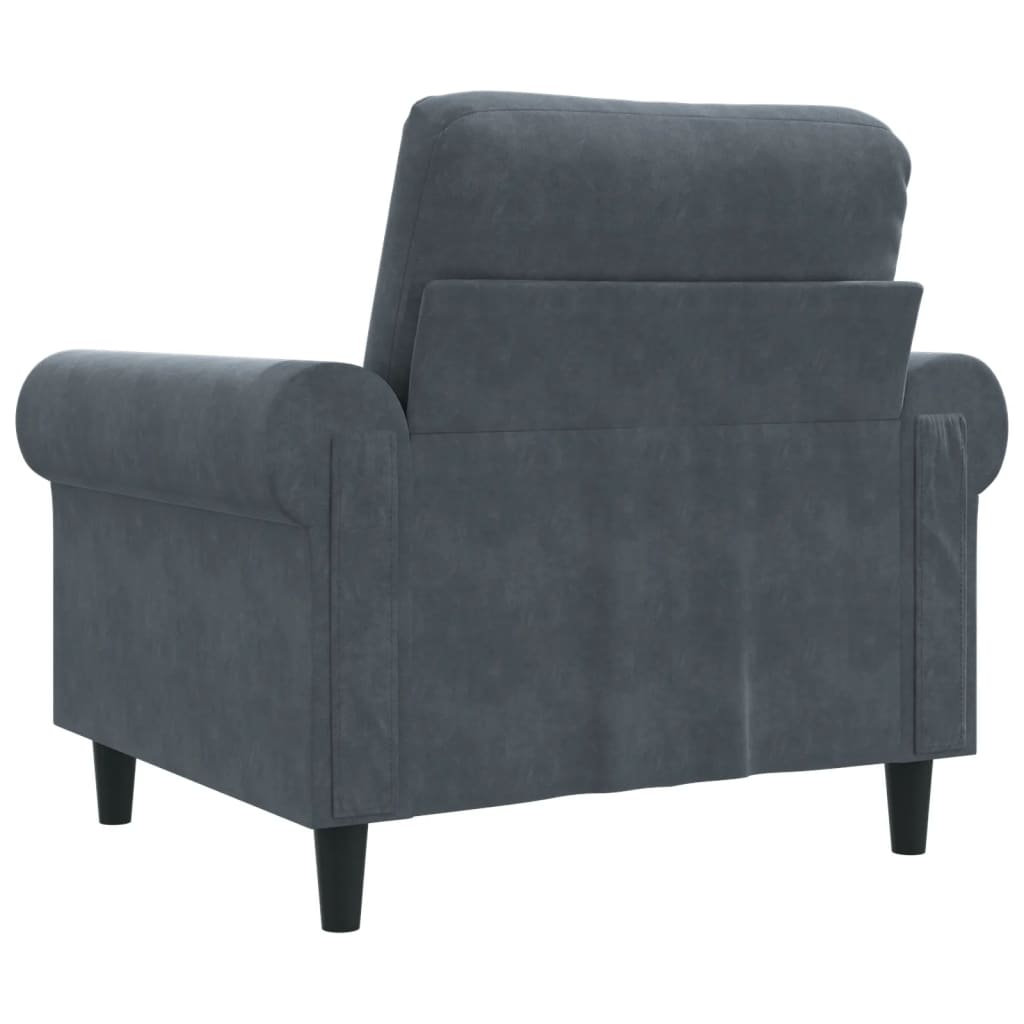 vidaXL Sofa Chair Dark Gray 23.6" Velvet